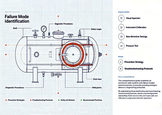 Common Air Receiver Tank Failures: Diagnosis, Prevention, and Troubleshooting Guide  Introduction  Air receiver tanks serve critical roles in compressed air systems providing storage capacity, pressure stabilization, moisture separation, and pulsation dam