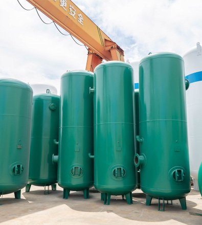 Cement Production - Two-Stage Oil-Free Rotary Screw with 5,000 L Horizontal Air Receiver