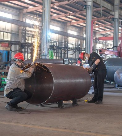 Cement Production - Two-Stage Reciprocating Compressor with 3,000 L Vertical Air Receiver
